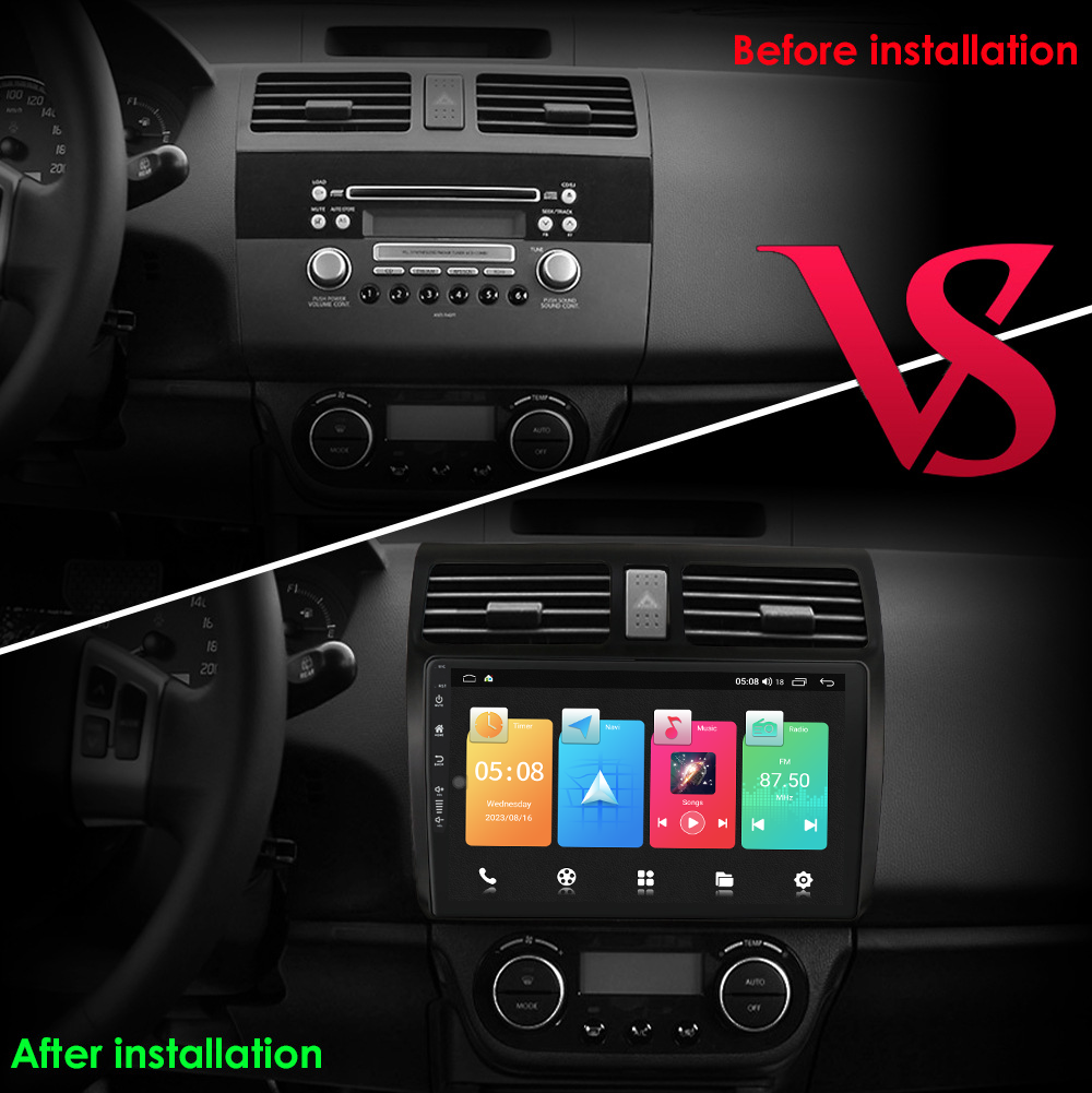 Carditai Android 10 QLED Car Audio 2 32G Head Unit with Built-in GPS and 9/10inch Screen