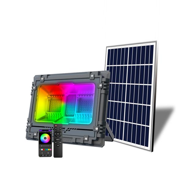 Super Bright Solar Street Light Powerful RGB Solar Led Flood Light Outdoor