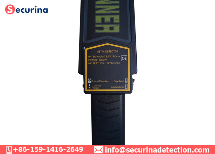 Lightweight Hand Held Metal Detector Wand Scanner High Sensitive 270mW MD3003B1