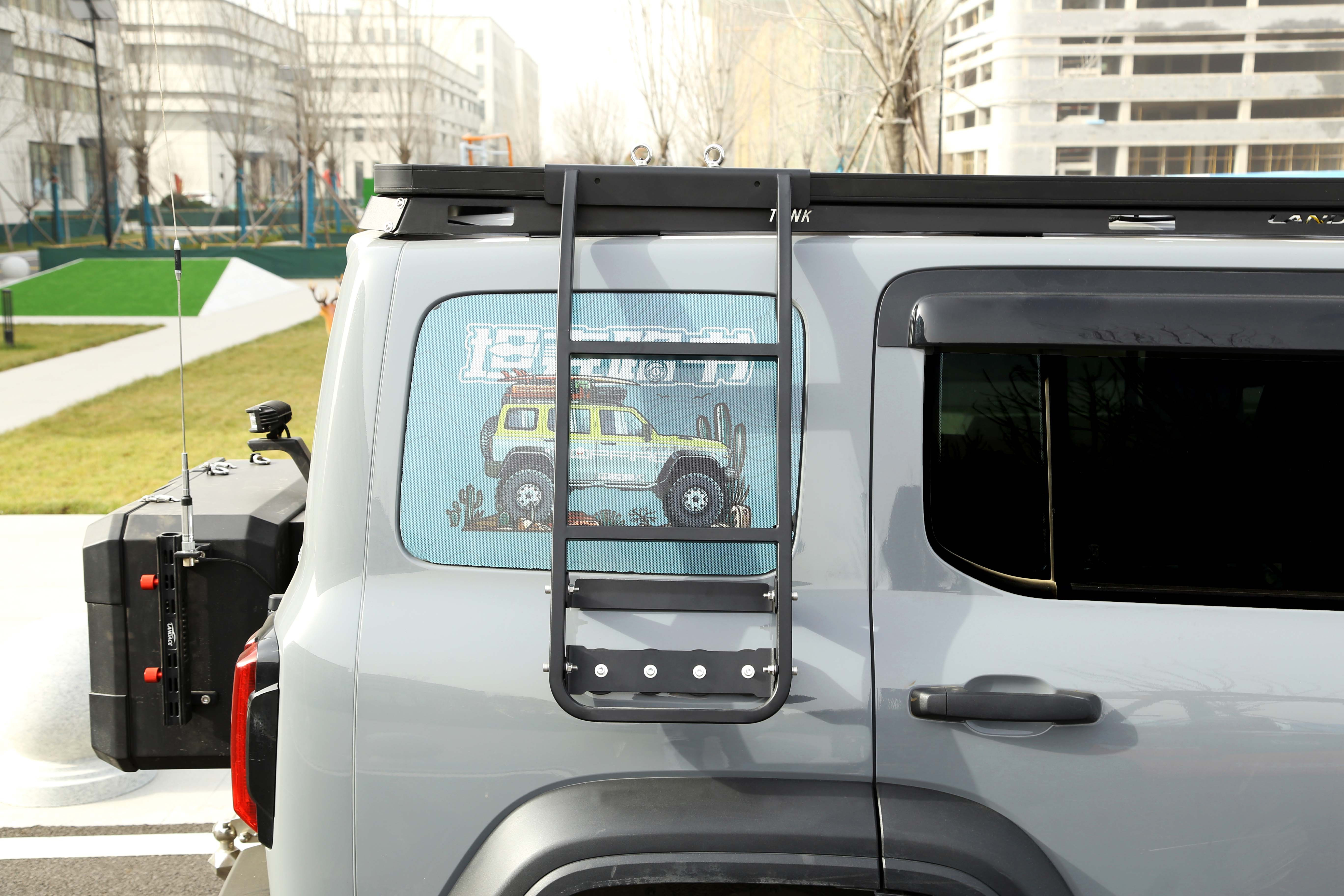 Electrophoresis Car Side Ladder Aluminum Alloy Roof Rack Side Ladder