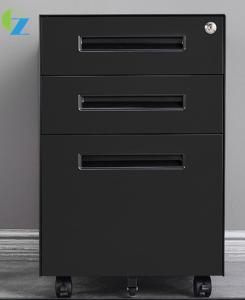 Wholesale Small Black Office Mobile Pedestal Cabinet 3 Drawer Steel Secure Filing Metal Storage from china suppliers