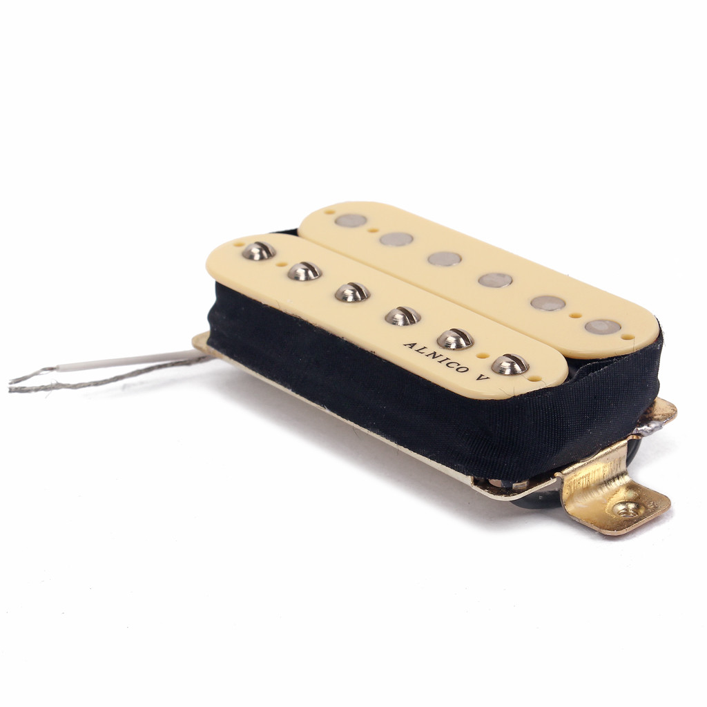 Alnico 5 Humbucker Chrome Metal Pickup Double Coil 12~13kΩ for LP Guitar Bridge Vintage