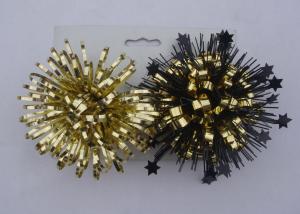 China Gold yellow 4Inch PET Firework fancy bows for wrapping paper , gift bags and tissue on sale