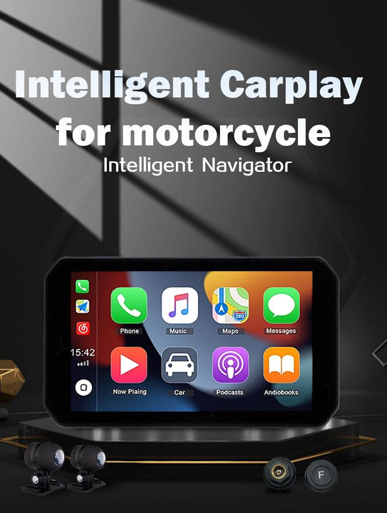Car Make Motorcycle GPS Navigator 5 Inch Screen Recorder with Tire Pressure Detection
