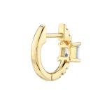 925 Sterling Silver Mini Gold Plated Baguette Hoop Huggie Earrings For Women