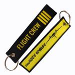 Yellow Airplane Letter Double Sided Embroidered Keychain Aviator Keychain