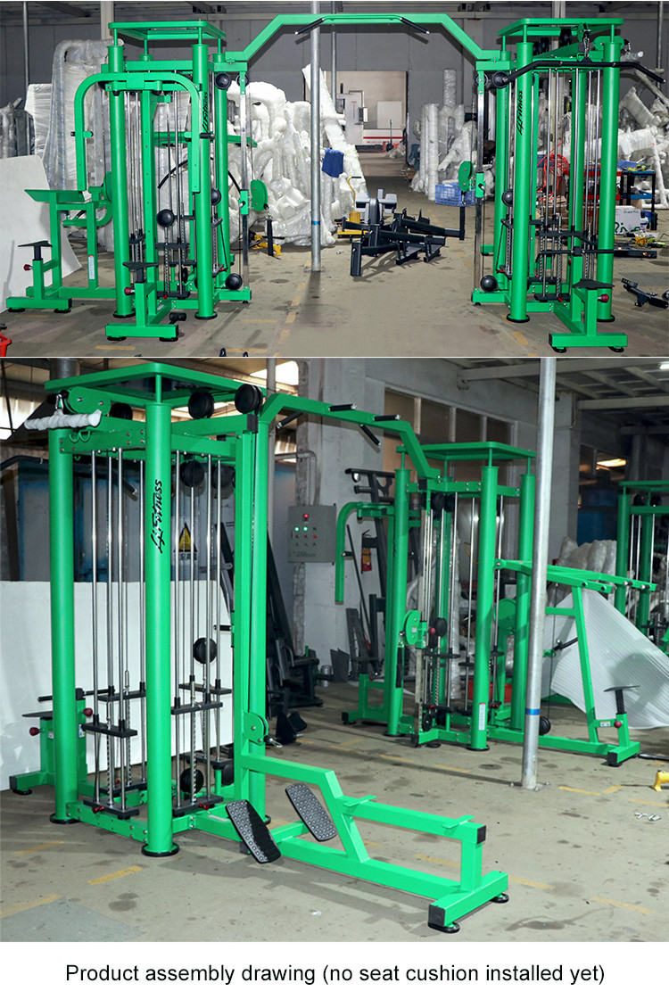 Green Commercial Multi Station Gym Equipment 8 Station Fitness