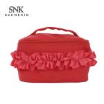 Blank Cotton Canvas Zipper Cylinder Bucket Cosmetic Bag Travel