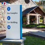 Painted Stainless Steel Directional Wayfinding Signs DC12V Illuminated Outdoor