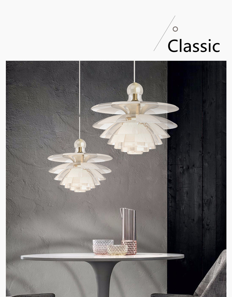 Denmark Designer Glass Pine Cones Pendant Light Modern Acrylic Hanging Lamps(WH-GP-179)