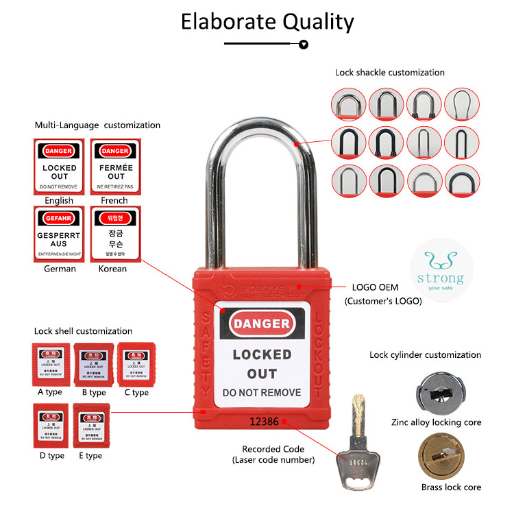 76MM Nylon Body Safety Padlock , Colorful Keyed Alike Padlocks One Year Warranty