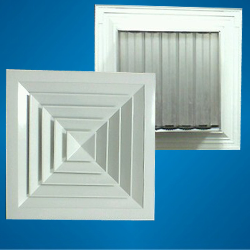 Four Way Low Resistance Ceiling Air Diffuser 450x450mm Fit For Supply Airflow