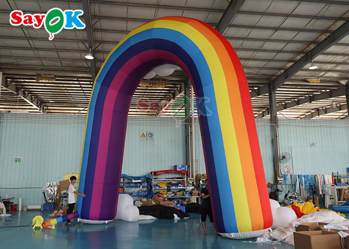 Rainbow Inflatable Arch Colorful Advertising Blow Up Gate For Decoration