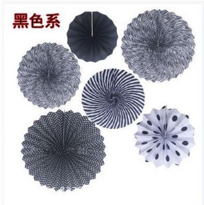 Festive festive supplies paper fan flower set home party wedding decoration decoration 6 sets of paper fan flowers.