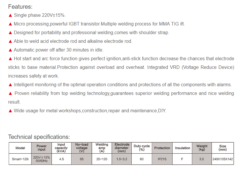Single Phase Welding Machine 120 Amp