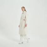 Stylish Thick Winter Trench Coats 90 % Wool White Cashmere Coat for Women