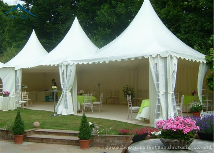 White Pagoda Tents 5m * 5m UV - Resistant Garden Wedding Reception