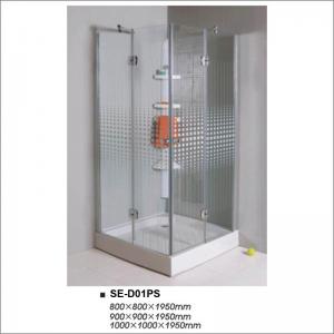 China Square Simple Hinged Door Shower Enclosures Shower Room With Painting Glass on sale