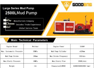Wholesale 2500L mud pump, GN2500 mud pump, goodeng mud pump 2500L from china suppliers