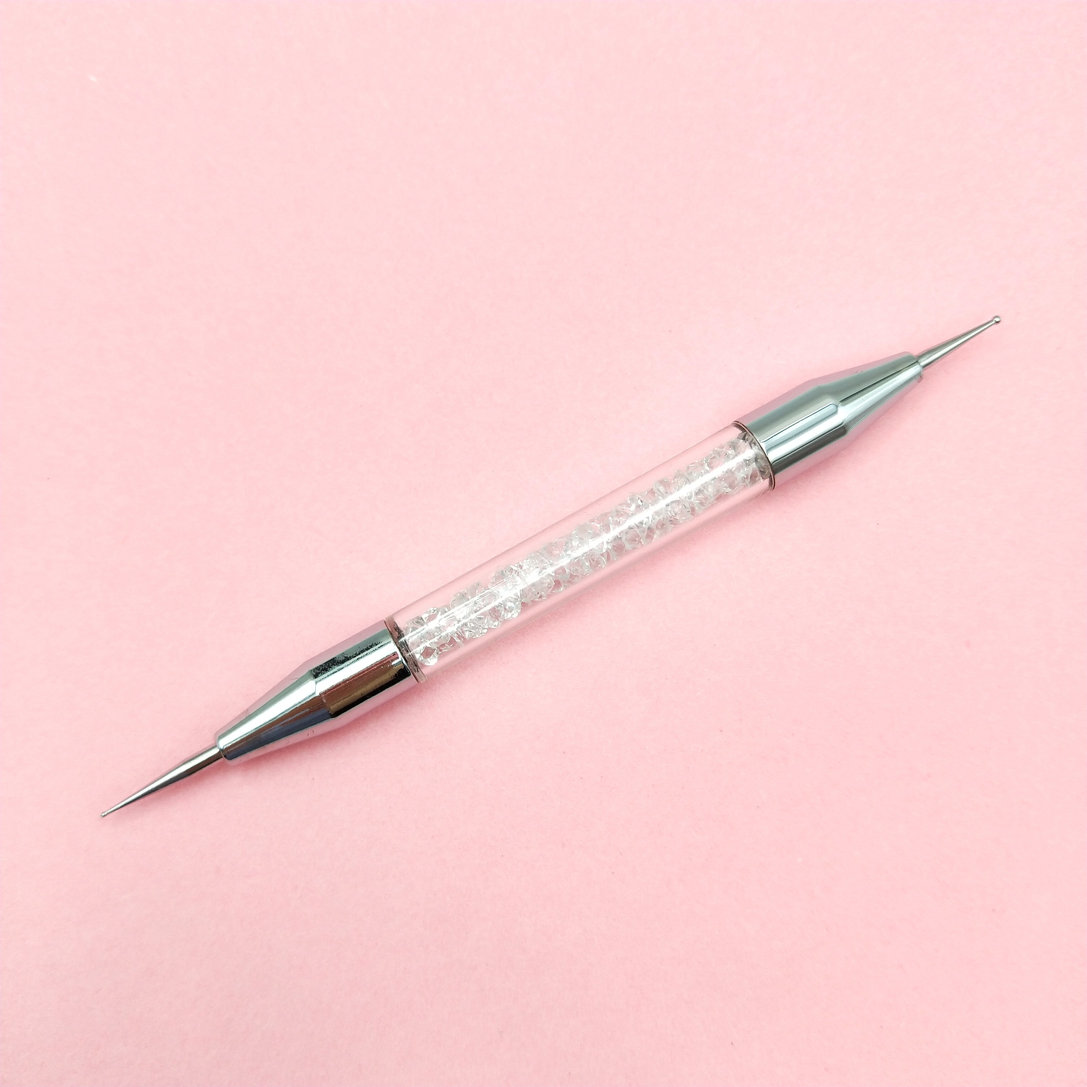 Brass Ferrule 5 Sizes Nail Brush Set Rhinestone Handle Art Dotting Tool
