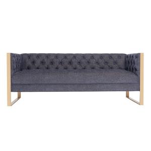 Wholesale Event wedding tufted long back sofa 3 seaters upholstered sofa armrest with stainless steel legs home furniture from china suppliers