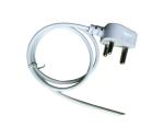 South African White 3 Round Pin Power Cord without stopper 0.5m-10m copper power