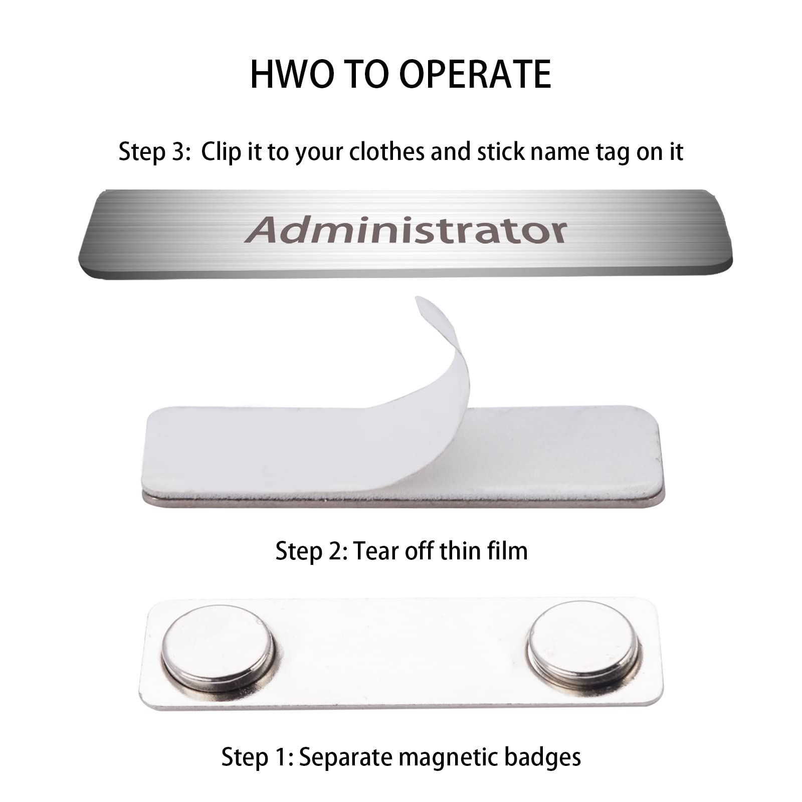 310g 45x13mm Self-Adhesive Foam Strong Magnetic Name Badge with Two Magnet Perfect