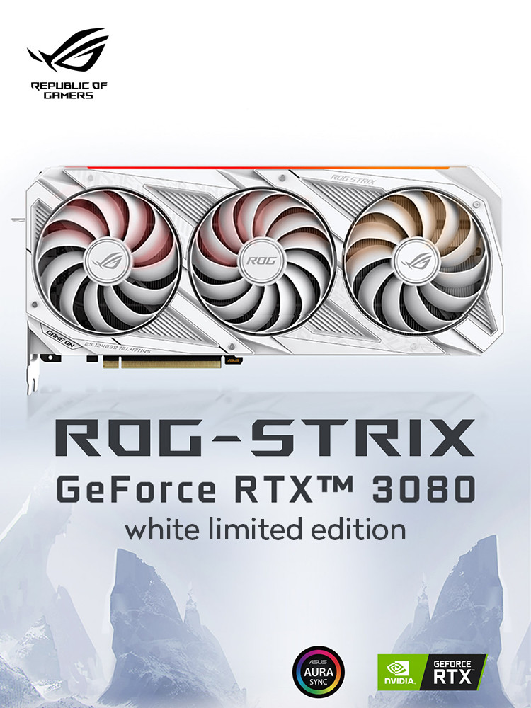 LHR Version Computer Graphics Card ROG-STRIX-RTX3080-O10G-WHITE ASUS Graphics Card