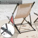Outdoor Folding Beach Sling Chairs Set, Aluminum Patio Lounge Chair, Portable