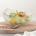 Irregular Crystal Clear Glass Serving Bowls 32 oz Extra Large Salad Mixing Bowl