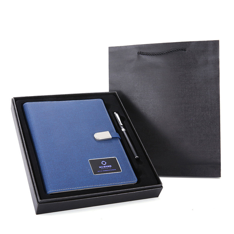 Custom Power Bank Notebook Corporate Gift Portable Ultrathin Leather Material