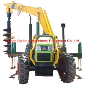 Wholesale Wooden pole erecting by tractor mounted post hole digger machine from china suppliers