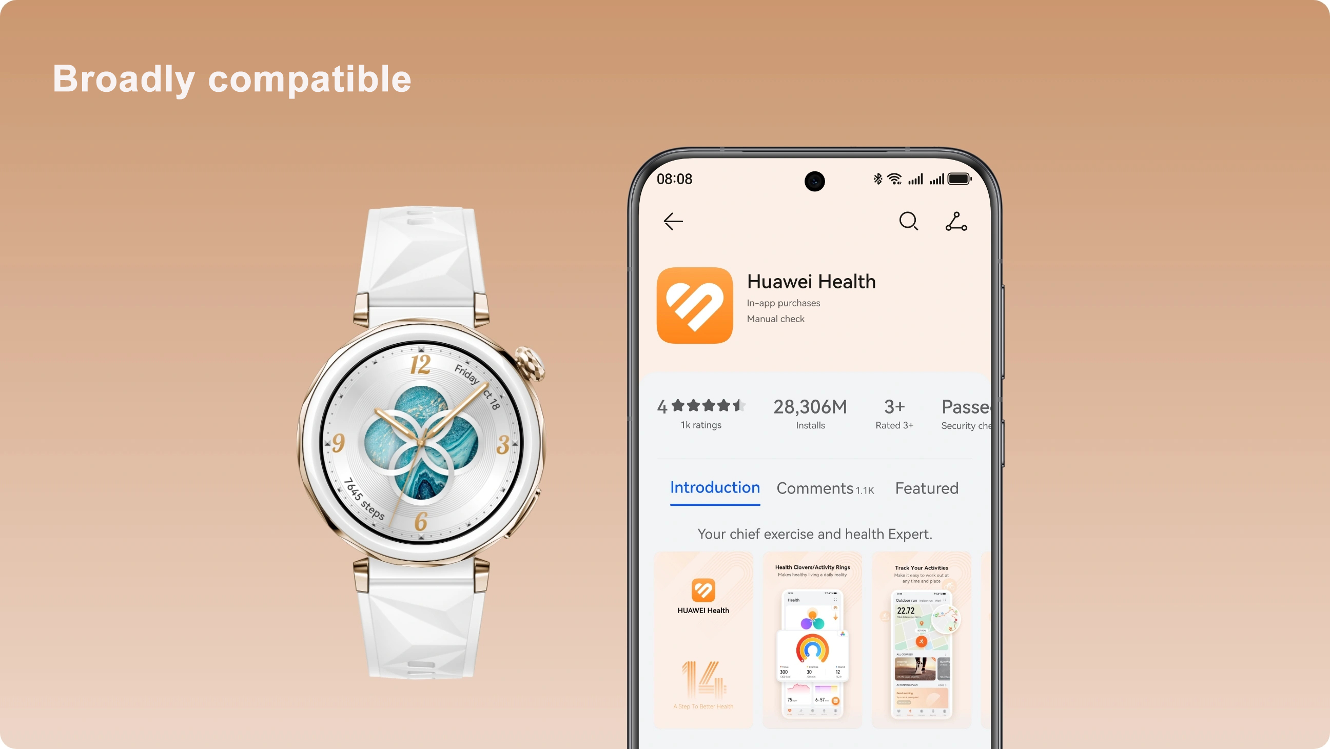 WATCH GT 5 Pro Smart Watch AMOLED Color Screen Sports Tracker Health Monitor Wristwatch up to 2-Week Battery Life