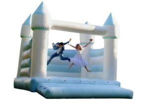 Wholesale Light Blue And White Inflatable Bounce House / Open Air Wedding Jumping Castle from china suppliers
