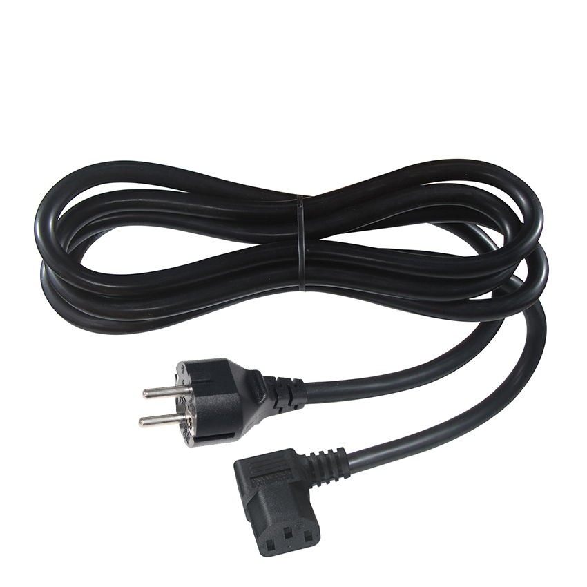 VDE European Schuko Cee 77 7/7 250V H05vv-F 3G2.5 90 degree C13 Right Angle Power Cord
