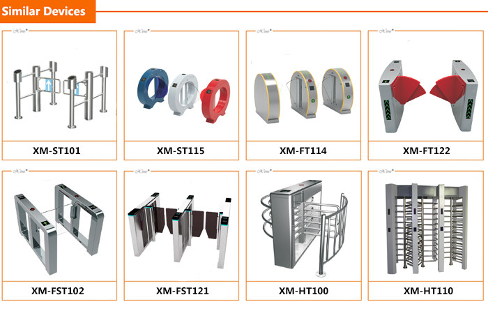 Automatic Flap Access Control Turnstile Gate Fingerprint / Card / QR Card Reader
