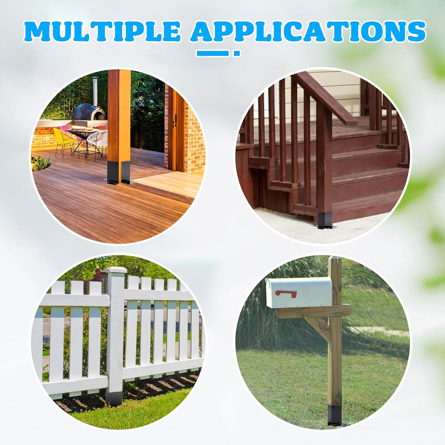 Post Anchor Base for Thick Wood Fence Post Decking and Mailbox Mount Ideal for Pergola