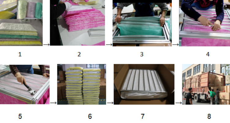 F5 Medium Efficiency Air Filter Bag Pocket Filter With Galvanized Frame