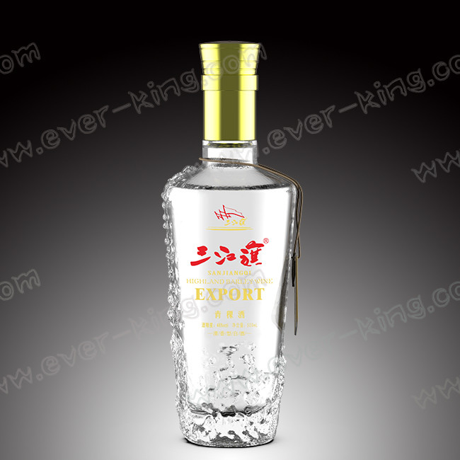 Custom Frosted Vodka Glass Bottles Electroplating 250ml 750ml