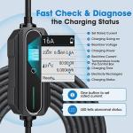 EU Plug EV Car Charger Type 2 6A-16A Portable EVSE Charging Cable 10 Meters