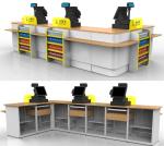 Durable Cash Register Counter Stand , Retail Sales Counter Furniture