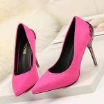 ZM021 1723-1 Frosted Fine-Heeled Super High-Heeled Suede Wedding Shoes Elegant