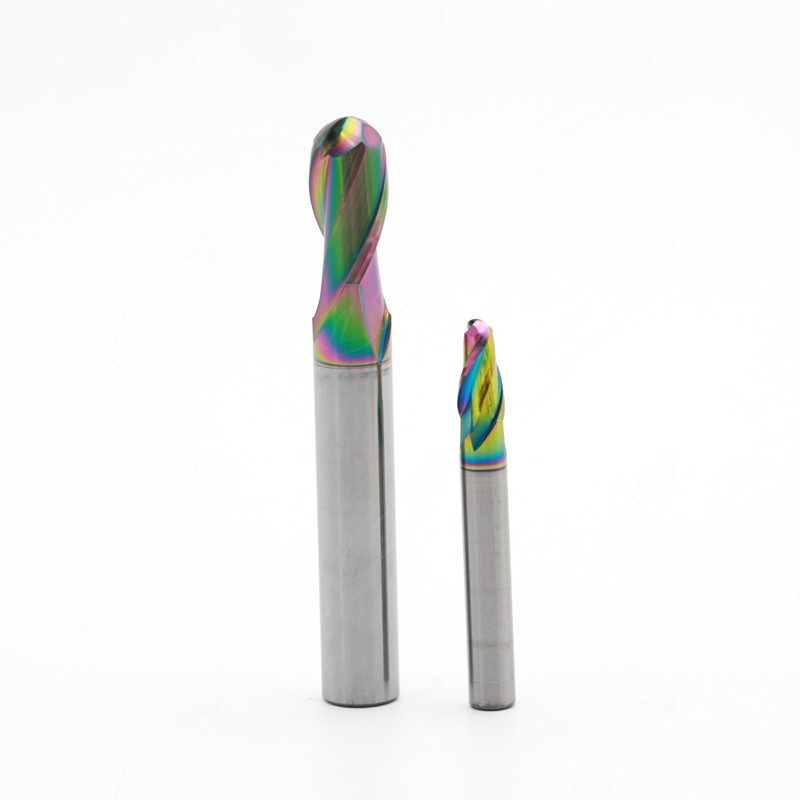 Solid Tungsten Carbide 2 Flutes R3 Ball Nose End Mills For Copper Electrode