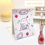 Extra LOGO Yes Cute Heart Shaped Foldable Makeup Mirror for Travel and Cosmetic