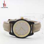 Lady Genuine Leather Watch Lack Sandal Water Resistant Wood Face Watch
