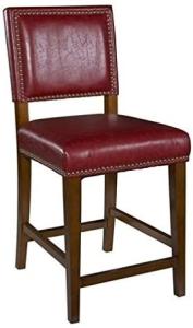 Wholesale 24&quot; Faux Leather Counter Stool , Padded Bar Chairs Red Walnut Finish Frame from china suppliers