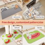 Rubber Nordic Style Printed Kitchen Mat for Living Room Carpet Bedroom Rug Home