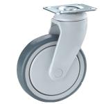 125mm Nylon Bracket TPR Tread Plate Swivel Medical Caster Wheel