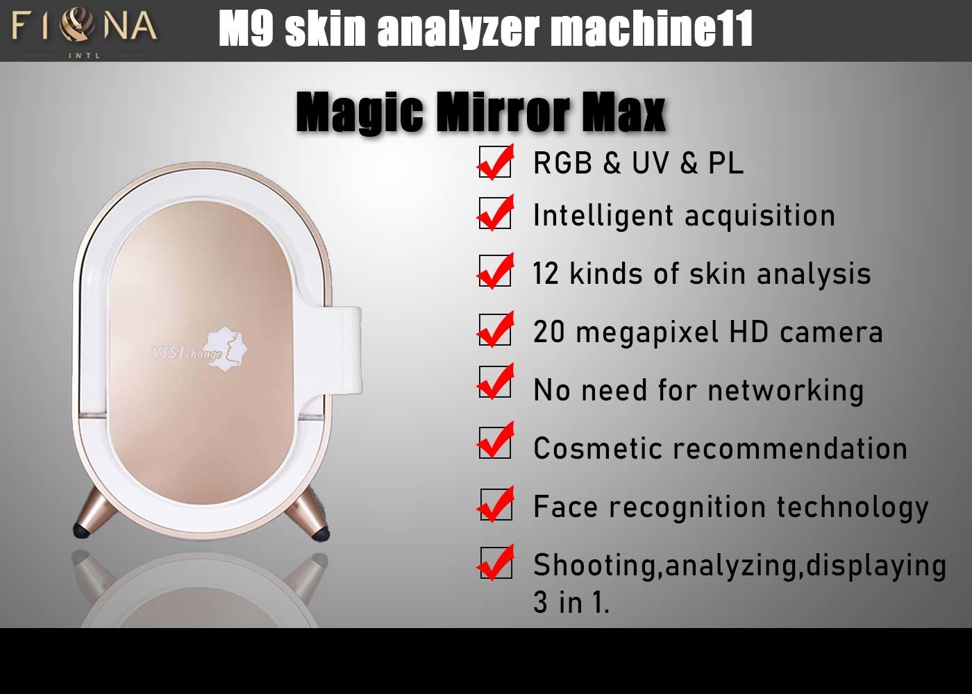 ISO13485 UV PL Light 3d Skin Analyzer With Ipad