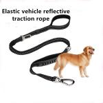Telescopic Dog Traction Rope Reflective Buffer Black